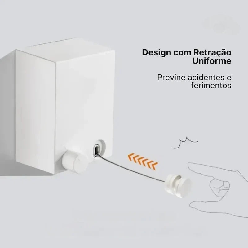 Varal Invisível Retrátil de Aço inox - Tazzi🔥 QUEIMA DE ESTOQUE VERÃO